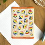 Rainbow Dice A6 Sticker set