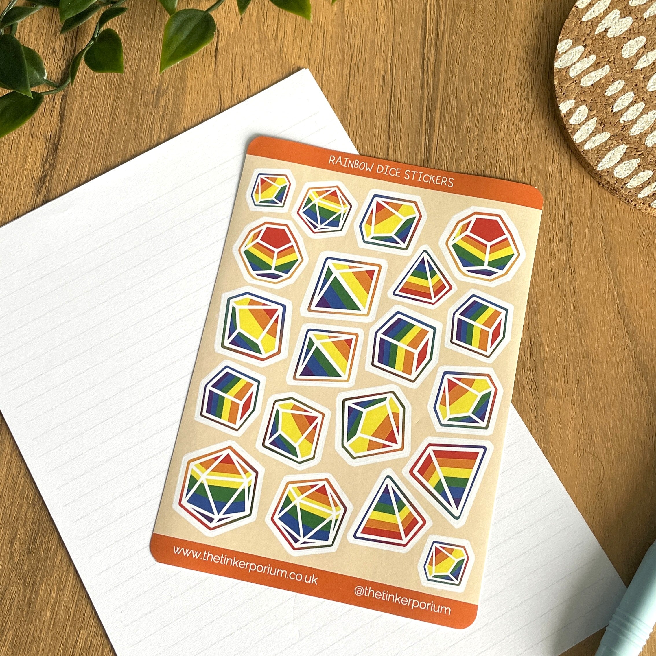 Rainbow Dice A6 Sticker set