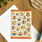 Rainbow Dice A6 Sticker set