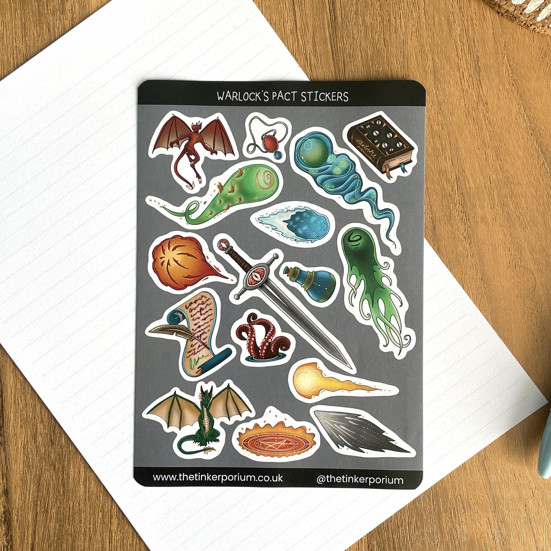 Warlock's Pact A6 Sticker set