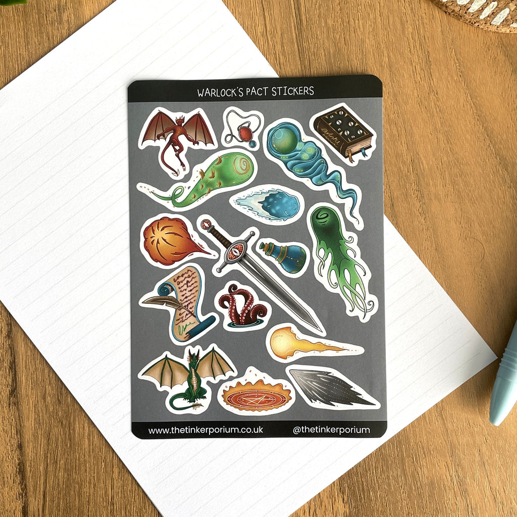 Warlock's Pact A6 Sticker set
