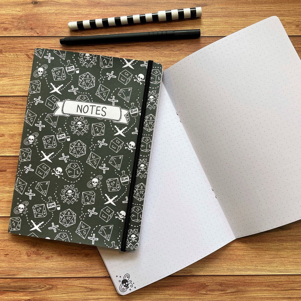Gothic Pirate A5 Dotted Notebook with Strap