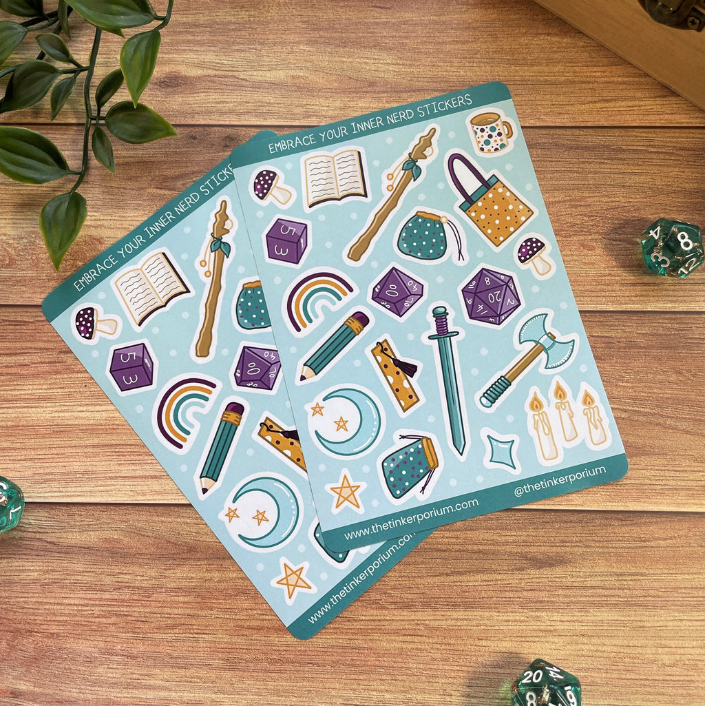 Embrace Your Inner Nerd A6 Sticker set