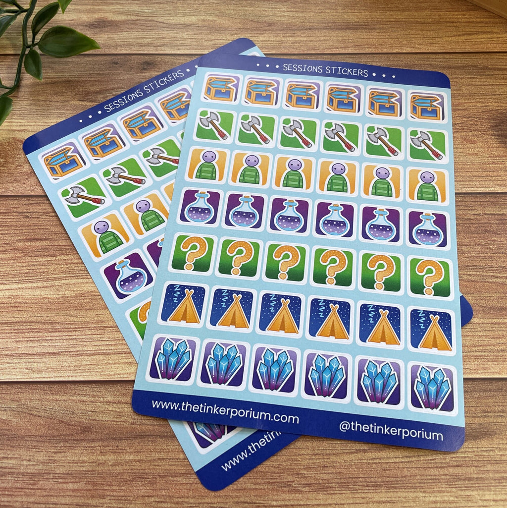 Session Notes A6 Sticker set