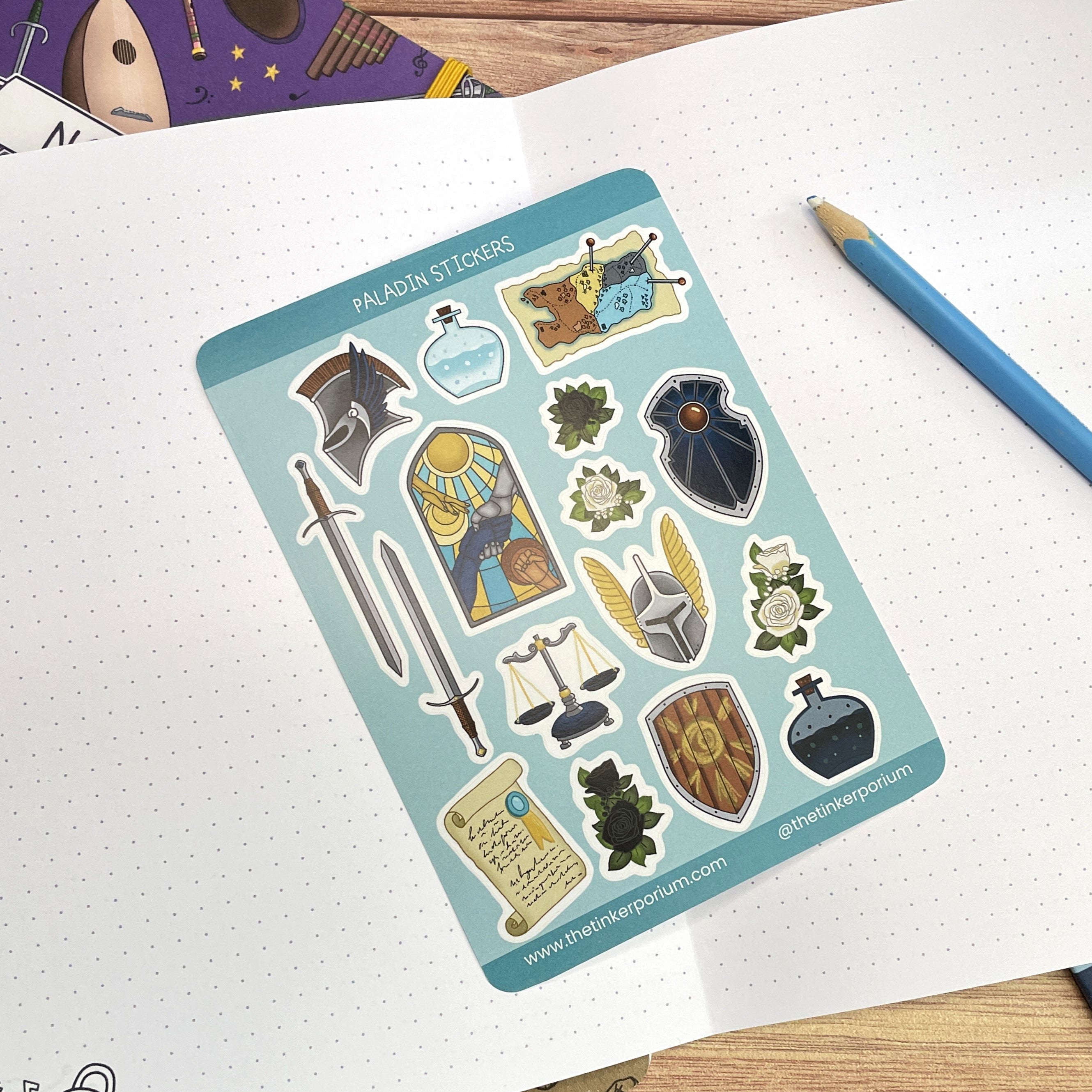 Paladin's Oath A6 Sticker set